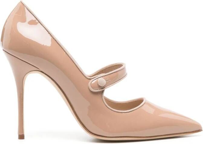 Manolo Blahnik Campari 105mm lakleren pumps Beige