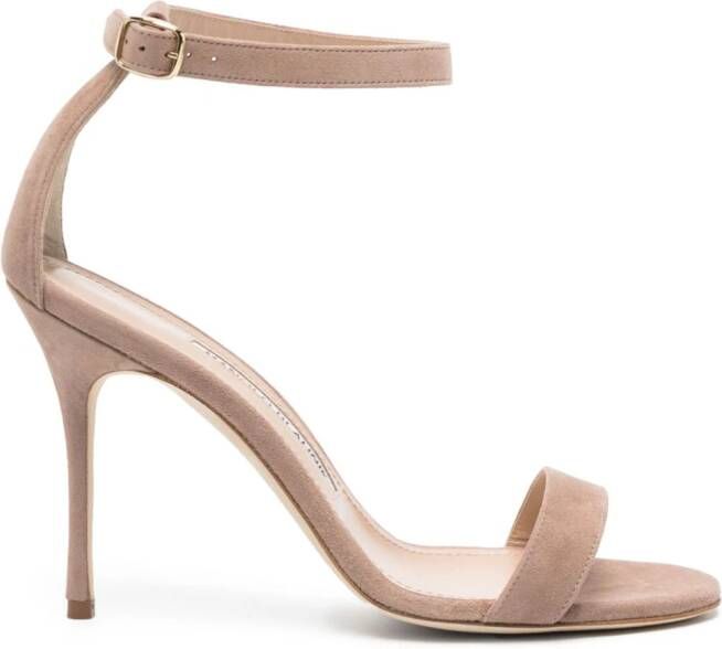 Manolo Blahnik Chaos leren sandalen Beige