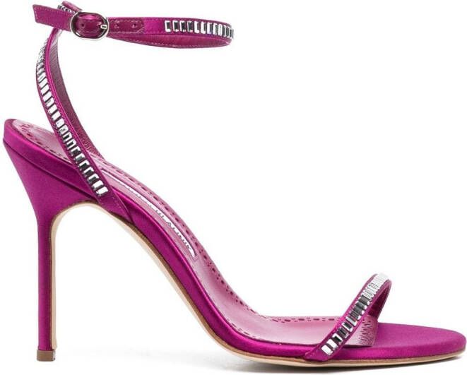 Manolo Blahnik Crinastra sandalen met bandjes van satijn Roze