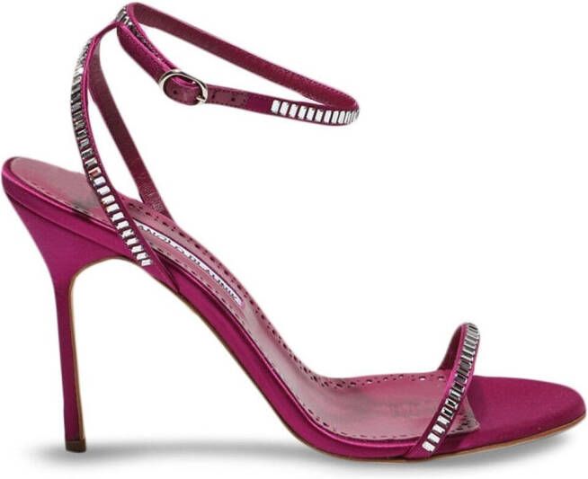 Manolo Blahnik Crinastra sandalen met bandjes van satijn Roze