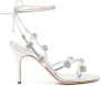 Manolo Blahnik Sandalen met kristal Zilver - Thumbnail 1