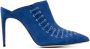 Manolo Blahnik Dobre 100mm suede mules Blauw - Thumbnail 1