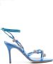Manolo Blahnik Elsa sandalen met kralenbandje Blauw - Thumbnail 1