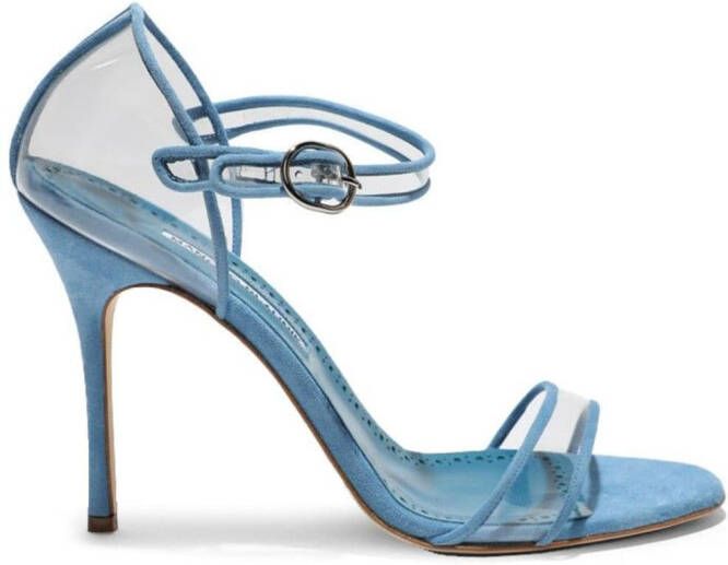 Manolo Blahnik Ferson leren sandalen Blauw