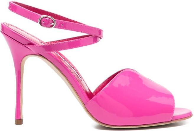 Manolo Blahnik Glanzende sandalen Roze