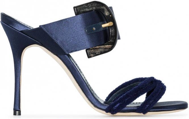Manolo Blahnik Guey muiltjes met open neus Blauw
