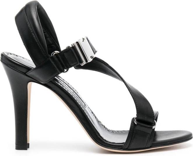 Manolo Blahnik Gwen leren sandalen Zwart