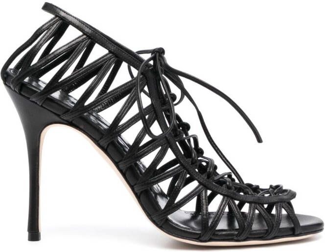 Manolo Blahnik Hamzana sandalen met bandjes Zwart