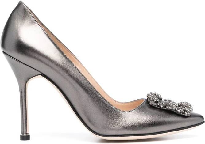 Manolo Blahnik Hangisi leren pumps Grijs