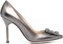 Manolo Blahnik Hangisi leren pumps Grijs - Thumbnail 1