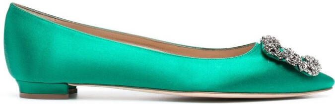 Manolo Blahnik Hangisi ballerina's Groen