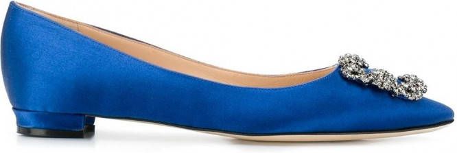 Manolo Blahnik Hangisi ballerina's met hak Blauw