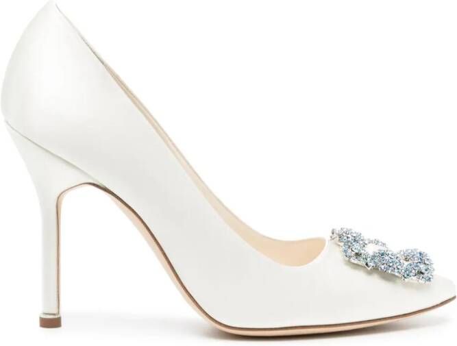 Manolo Blahnik Hangisi leren pumps Wit