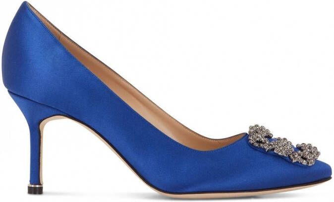 Manolo Blahnik Hangisi pumps met puntige neus Blauw