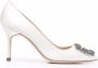 Manolo Blahnik Hangisi pumps met gesp Beige - Thumbnail 1
