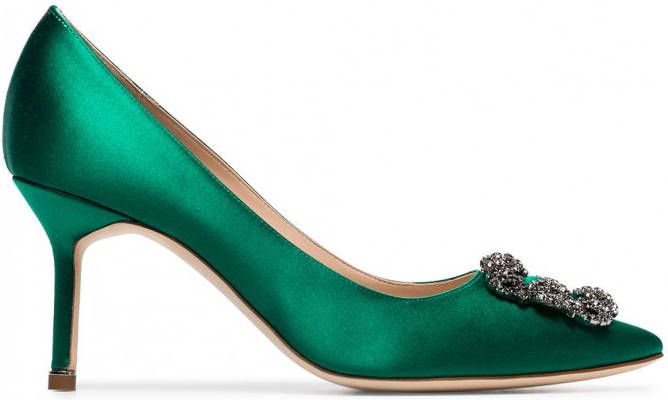 Manolo Blahnik Hangisi pumps met gesp Groen