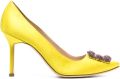 Manolo Blahnik Hangisi pumps verfraaid met kristallen Geel - Geel