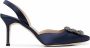 Manolo Blahnik Hangisi satijnen slingback pumps Blauw - Thumbnail 1