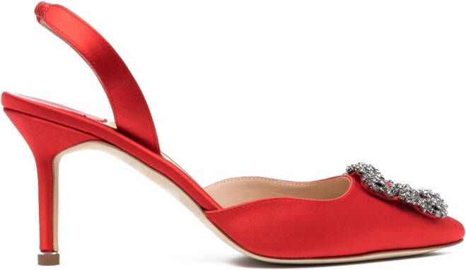 Manolo Blahnik Hangisli leren pumps Rood