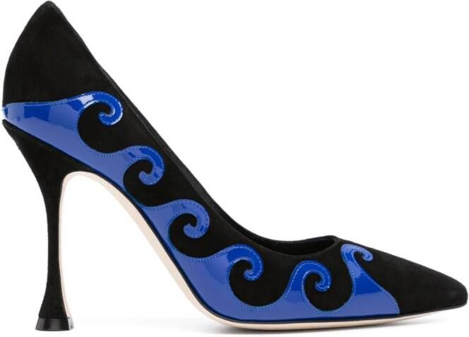 Manolo Blahnik Kasai pumps met gedraaid detail Zwart