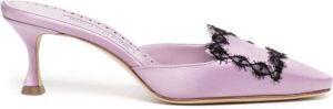Manolo Blahnik Kaynamu 50 mm mules Paars