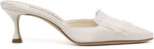 Manolo Blahnik Kaynamu 50 mm mules Wit