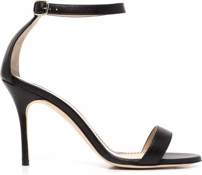 Manolo Blahnik Leren sandalen Zwart