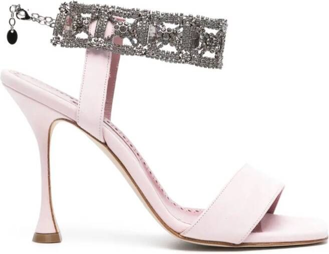 Manolo Blahnik Lierasan suède sandalen Roze