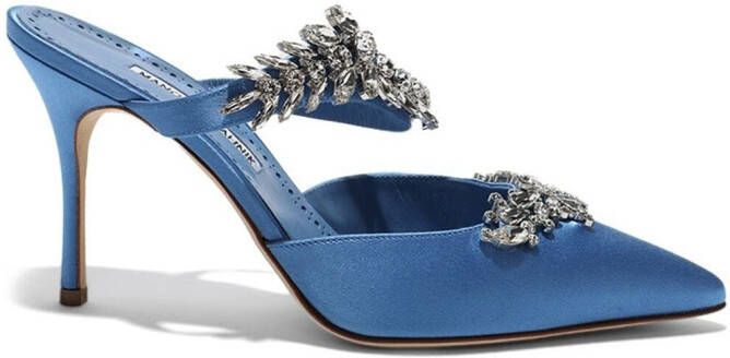 Manolo Blahnik Lurum pumps verfraaid met kristallen Blauw