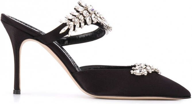 Manolo Blahnik Lurum muiltjes met hak Zwart