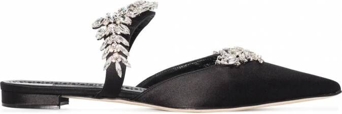 Manolo Blahnik Lurum muiltjes verfraaid met kristallen Zwart