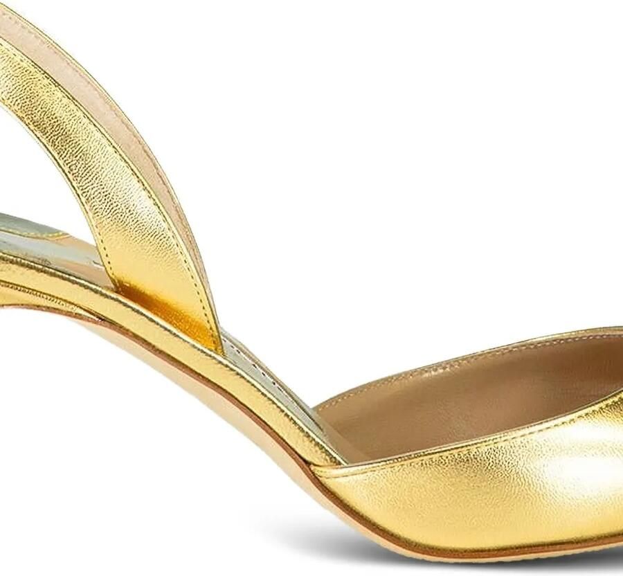 Manolo Blahnik 70 mm Carolyne slingback pumps Goud - Foto 2