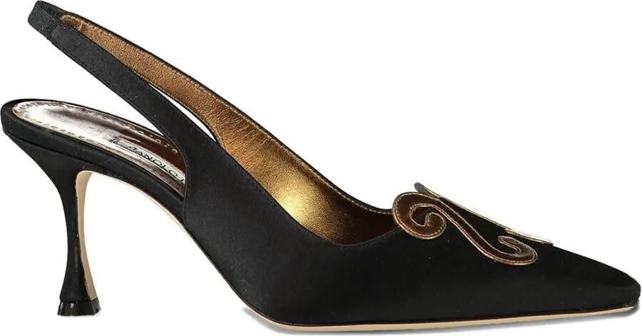 Manolo Blahnik 70 mm Durbar slingback pumps Zwart