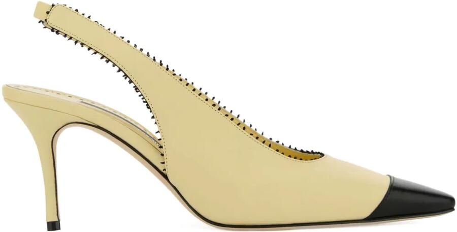 Manolo Blahnik 70 mm Gaius leren slingback pumps Beige