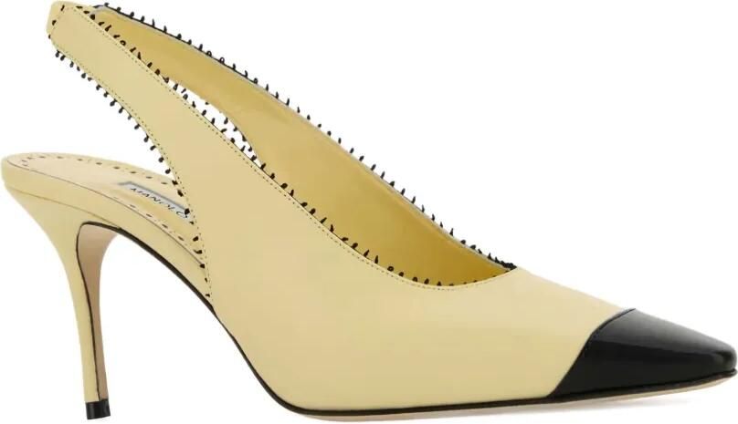Manolo Blahnik 70 mm Gaius leren slingback pumps Beige - Foto 2