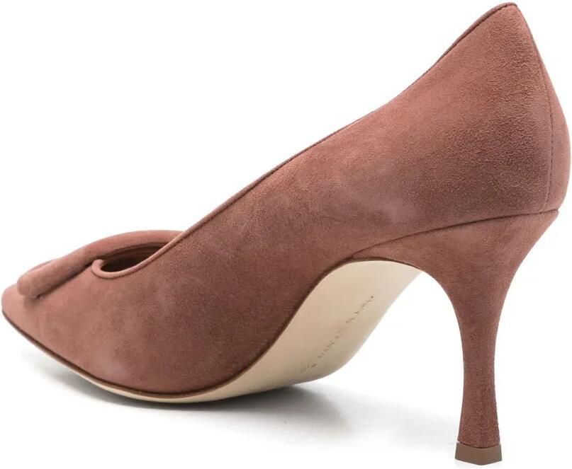 Manolo Blahnik 70 mm Maysale pumps Bruin - Foto 2