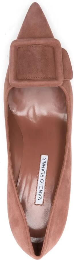Manolo Blahnik 70 mm Maysale pumps Bruin - Foto 4