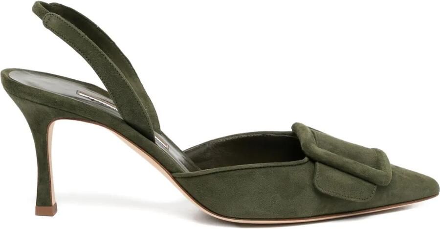Manolo Blahnik 70 mm Maysli pumps met hak Groen