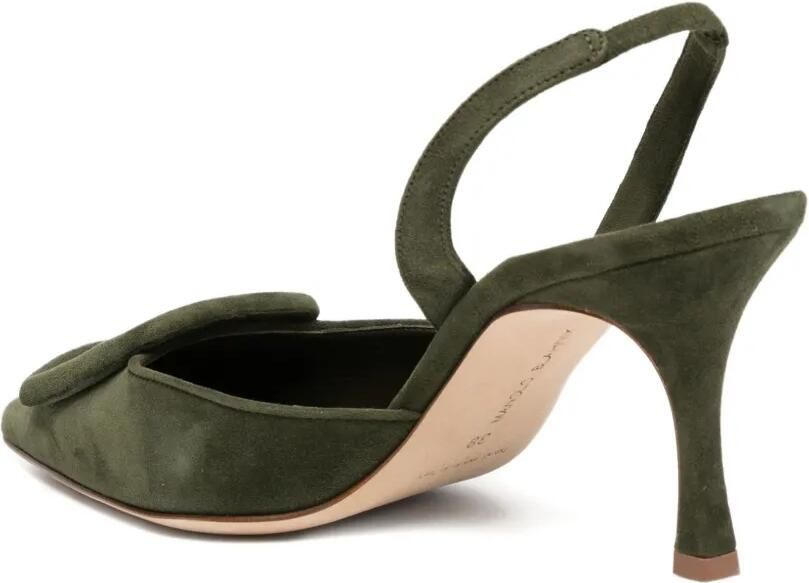 Manolo Blahnik 70 mm Maysli pumps met hak Groen - Foto 2