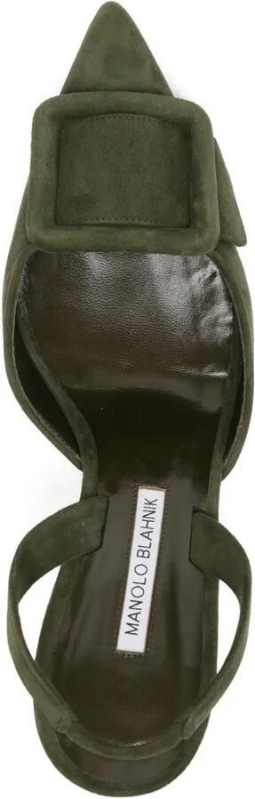 Manolo Blahnik 70 mm Maysli pumps met hak Groen - Foto 4
