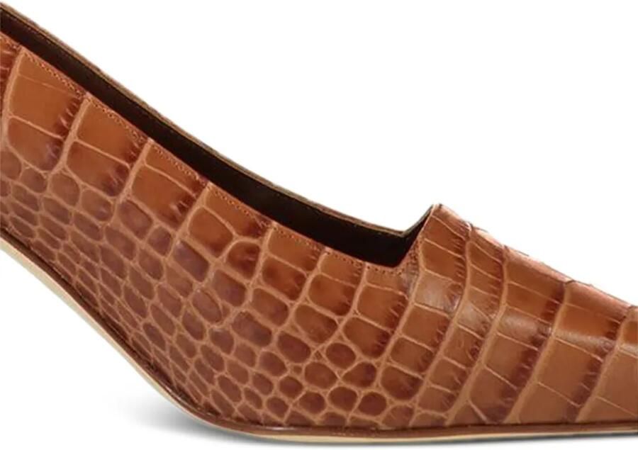 Manolo Blahnik 70 mm Morailo pumps met krokodillen-reliëf Bruin - Foto 2