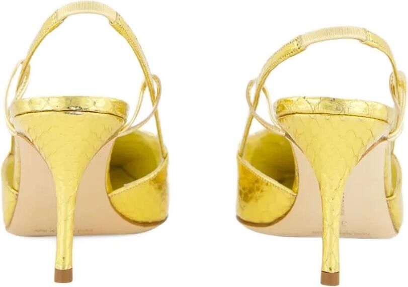 Manolo Blahnik 70 mm Touki slingback pumps Goud - Foto 4