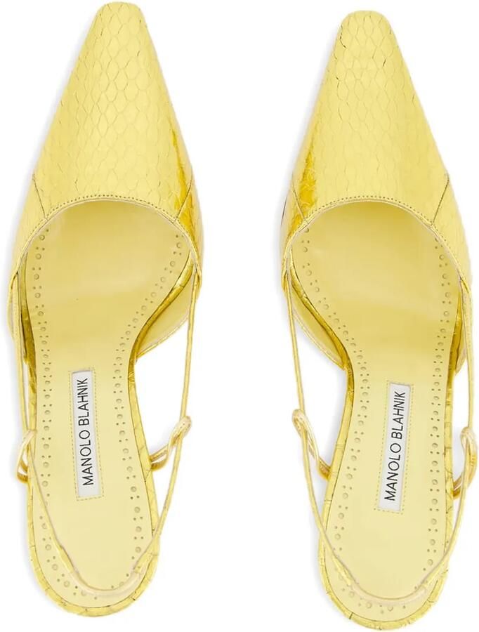 Manolo Blahnik 70 mm Touki slingback pumps Goud - Foto 2