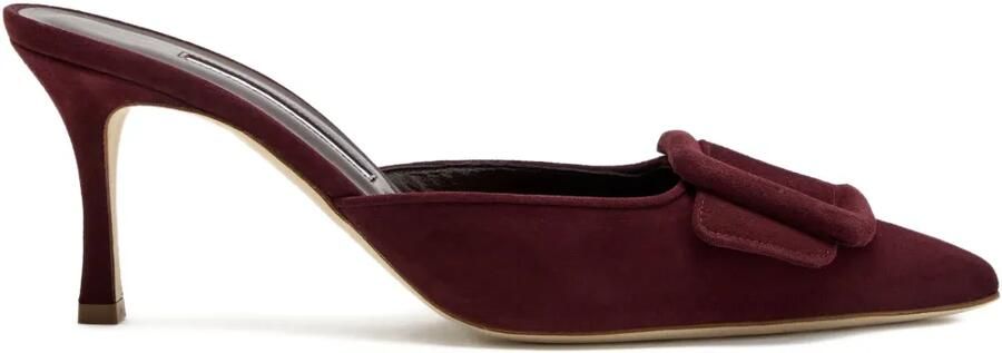 Manolo Blahnik 70 mm Waysale muiltjes met gesp Rood