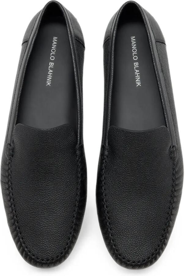Manolo Blahnik Alder leren loafers met textuur Zwart