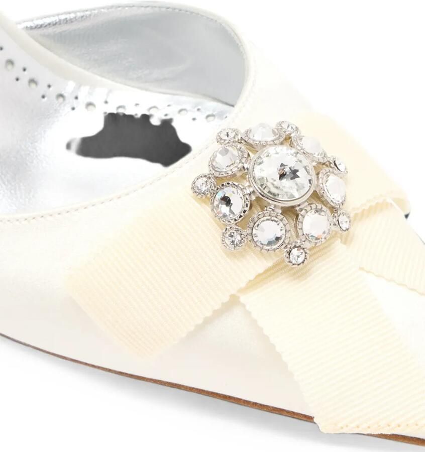 Manolo Blahnik Apidosa pumps verfraaid met kristallen en strik Wit - Foto 2