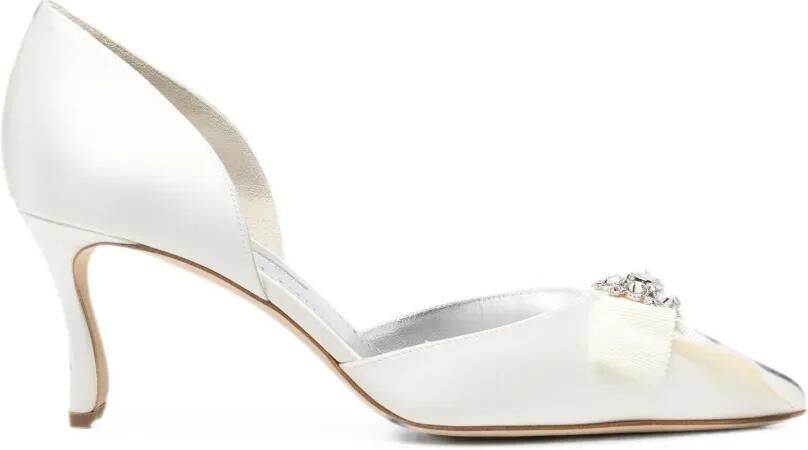 Manolo Blahnik Apidosa pumps verfraaid met kristallen Wit