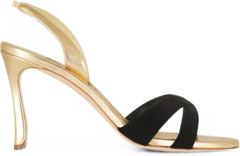 Manolo Blahnik Callydra sandalen met gekruist bandje Goud
