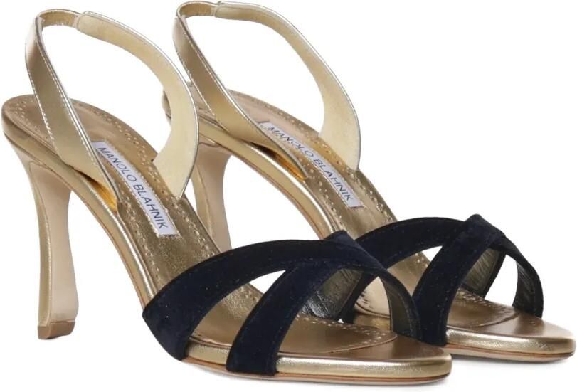 Manolo Blahnik Callydra sandalen met gekruist bandje Zwart - Foto 3