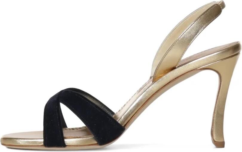 Manolo Blahnik Callydra sandalen met gekruist bandje Zwart - Foto 4